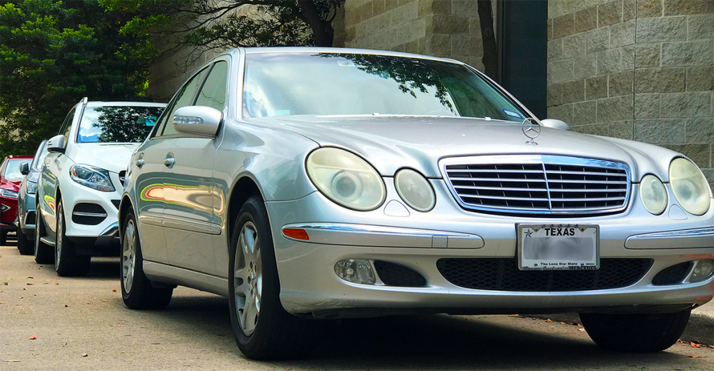 Mercedes Benz cars in traffic