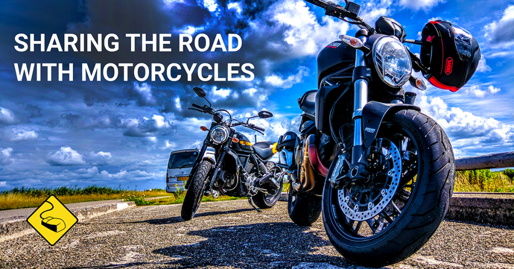 Motorcycles parked on the side of the road after safety training